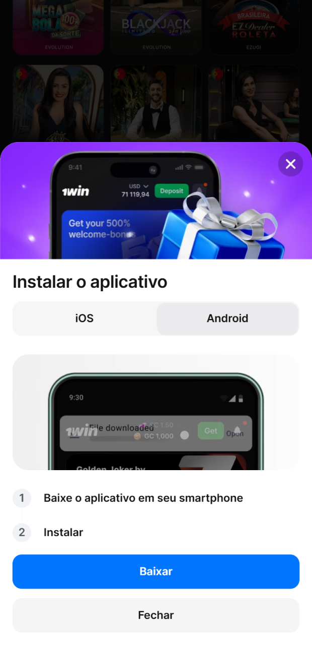 Aguarde que o arquivo seja baixado para seu telefone.