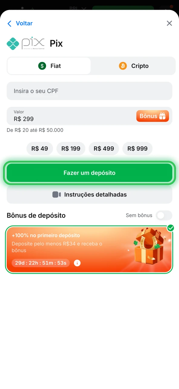 Confirme o pagamento e verifique o seu saldo na 1win.