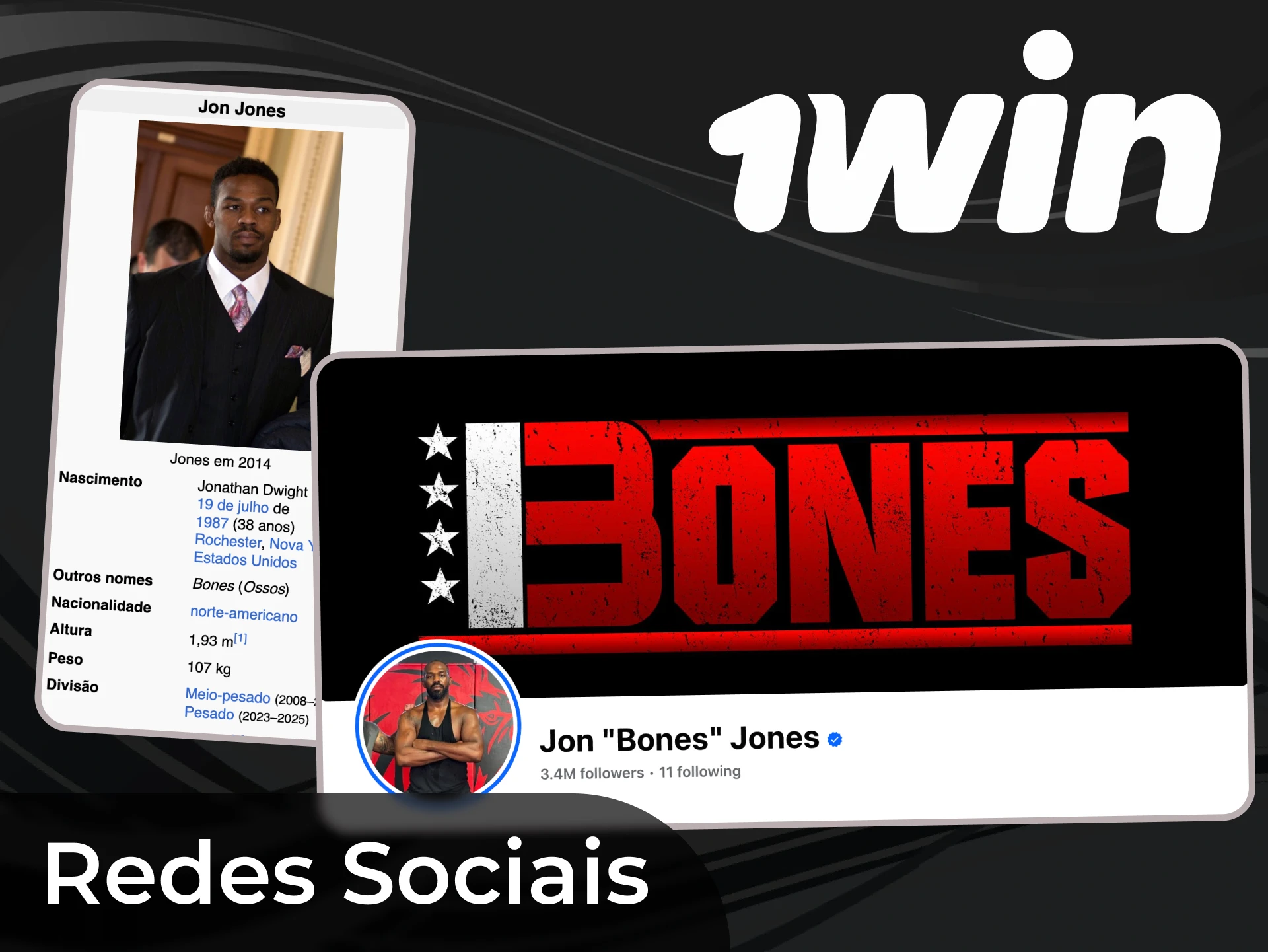 Acompanhe as notícias sobre Jon Jones 1win através das suas contas oficiais.